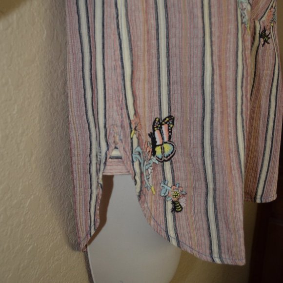 Zadig & Voltaire Teda Raye Striped Embroidered Long Sleeve Blouse - Picture 6 of 9